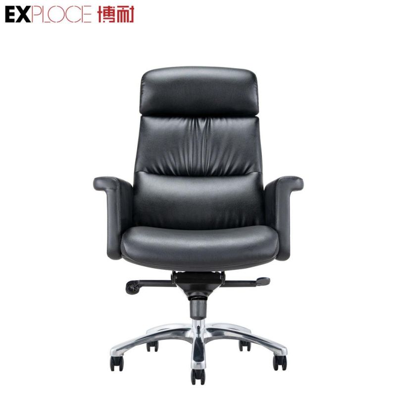 Design High Back PU Chair Modern Fancy Metal and Leather Elegant Dining Office Chair Living Room Kitchen Furniture