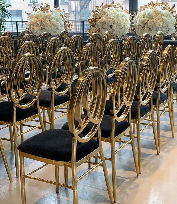 Stainless Steel Gold Wedding Louis Tiffany Dining Chair for Event