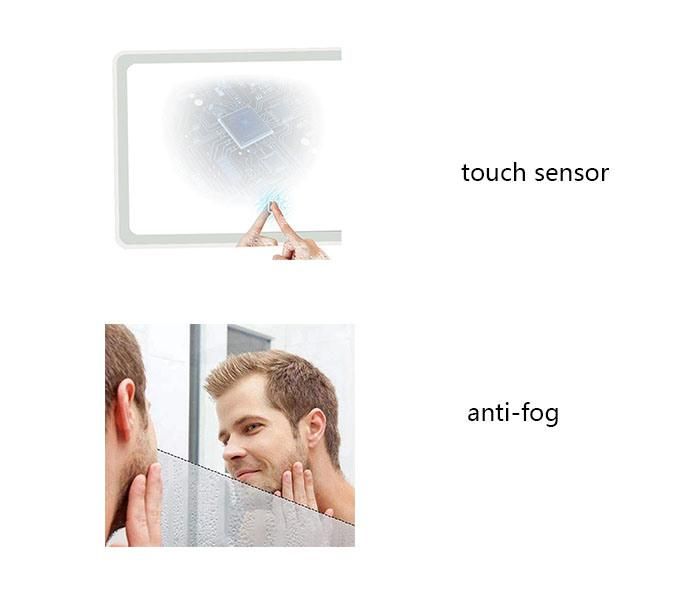 Modern LED Illuminated Bathroom Mirror with Touch Sensor & Anti-Fog