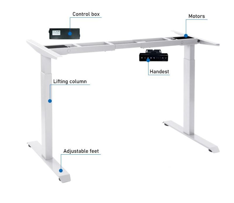 Glass Tabletop Electric Standing up Height Adjustable Desk