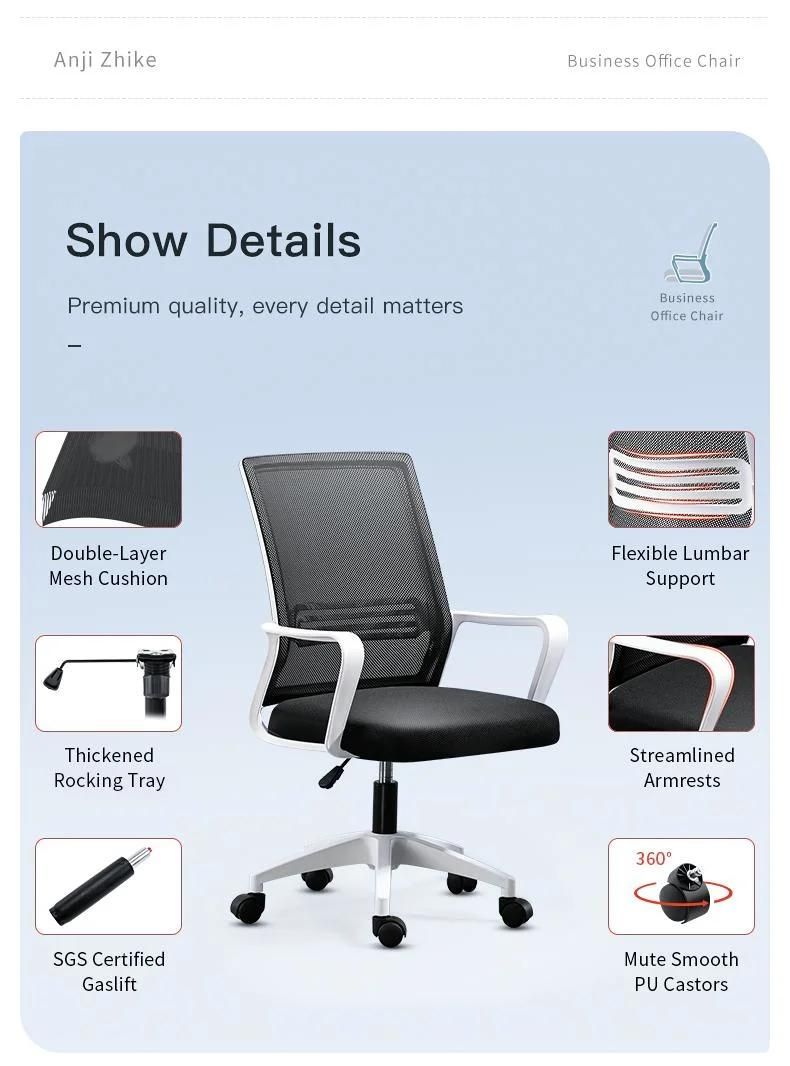 Manufacturer Lumbar Support Commercial Furniture Armrest Rolling Modern MID Back Desk Office Mesh Staff Task Chair