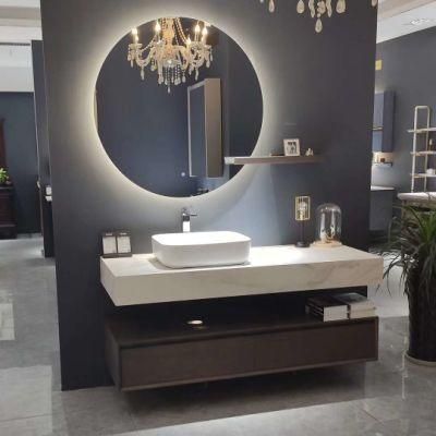 Modern Hotel Furniture Storage Wall LED Mirror Wood Bathroom Cabinet