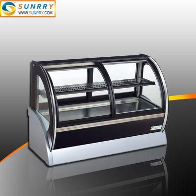 Front Sliding Door Modern Bakery Cake Display Refrigeration Counter Showcase