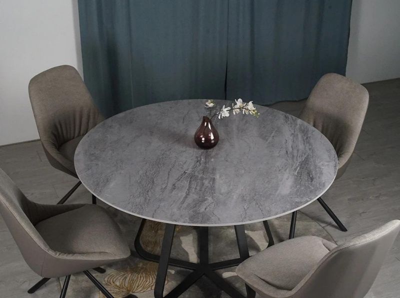 Modern Style Best Selling Low Price Metal Frame Marble Dining Table