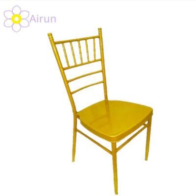 Cheap Price Luxury Event Outdoor Hotel Stack Golden Metal Frame Tiffany Chiavari Gold Chivari Chair for Wedding