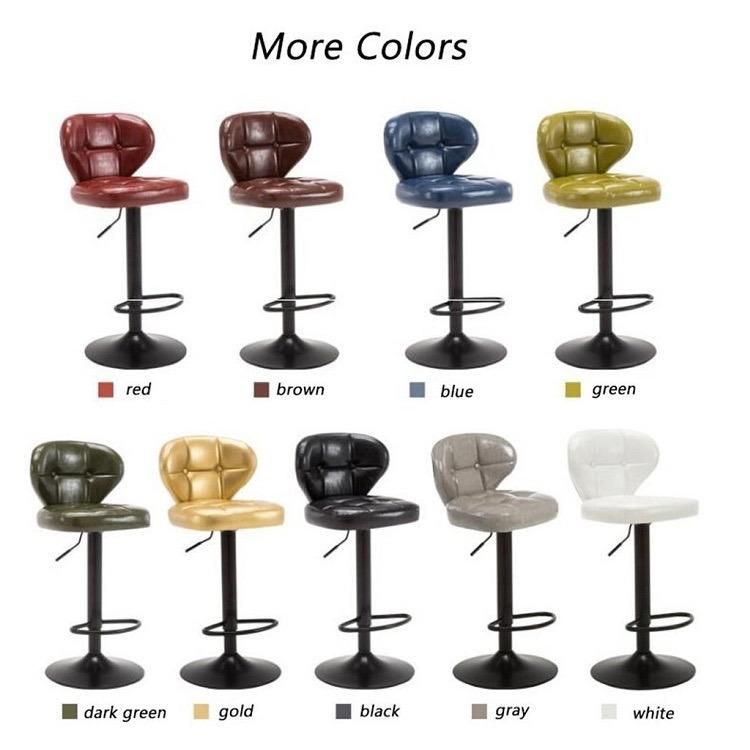 Leather Upholstered Adjustable Bar Stool Kitchen High Bar Chair Furniture