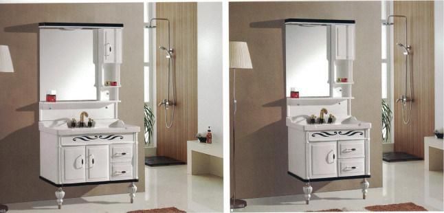 Sairi PVC Bathroom Cabinet Vanities Furniture Modern PVC Bathroom Sink and Cabinet Combo