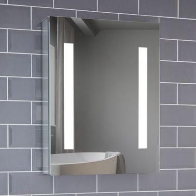 Aluminum MDF LED Lighted Mirrored Medicine Bathroom Cabinet with Touch Sensor, Dimmer