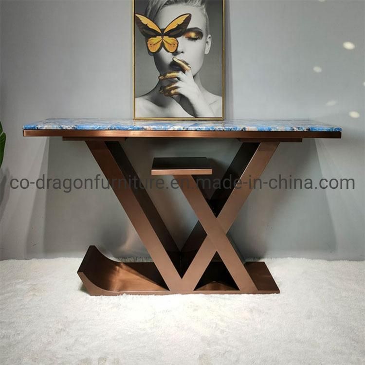 Modern LV Console Table with Marble Top for Home Furniture