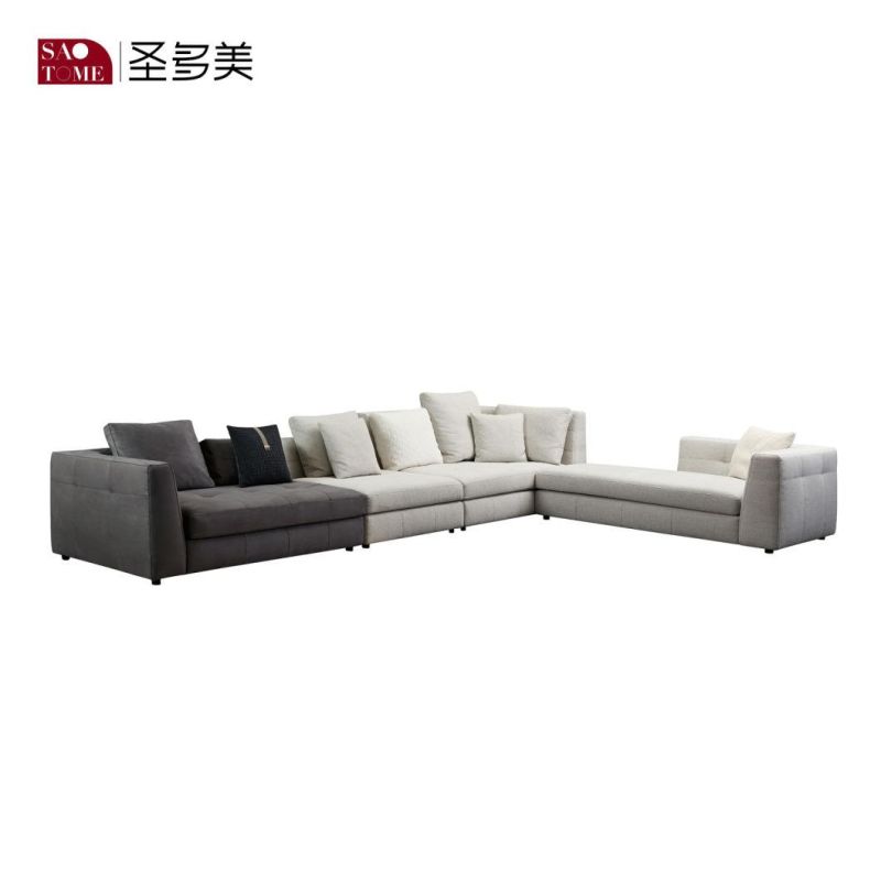 1+2+3 Modern Wooden Frame Living Room Leather Sofa