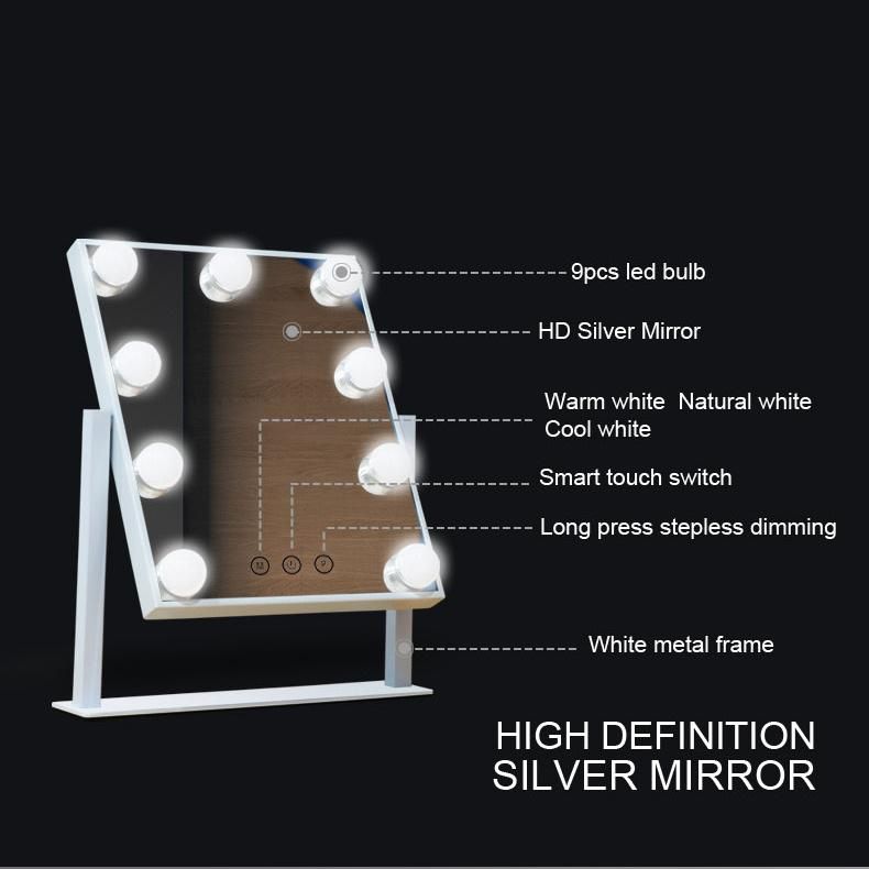 Desktop LED Bulb Makeup Lighted Hollywood Vanity Mirror