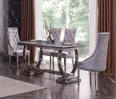 Factory Custom Restaurant Marble Metal Dining Table Chair Furniture Combination