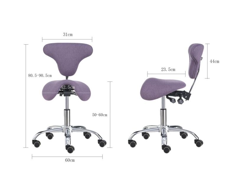 Ergonomic Saddle Seat Dental Assistant Chair Medical Office Stool