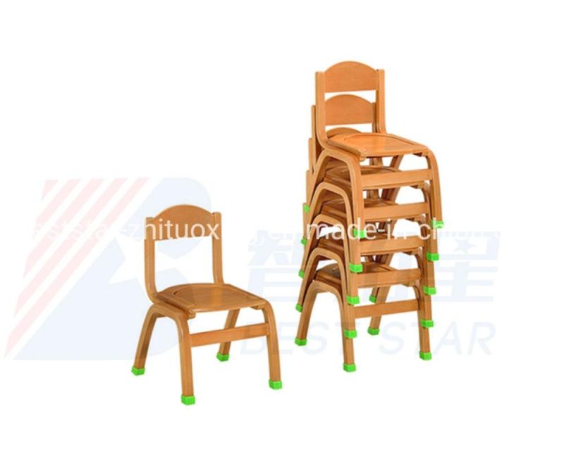 Kindergarten Preschool Furniture Day Care Center Kids Furniture, Children Stack-Able Solid Wood Chair, Nursery School Chair, Kids Chair, School Classroom Chair