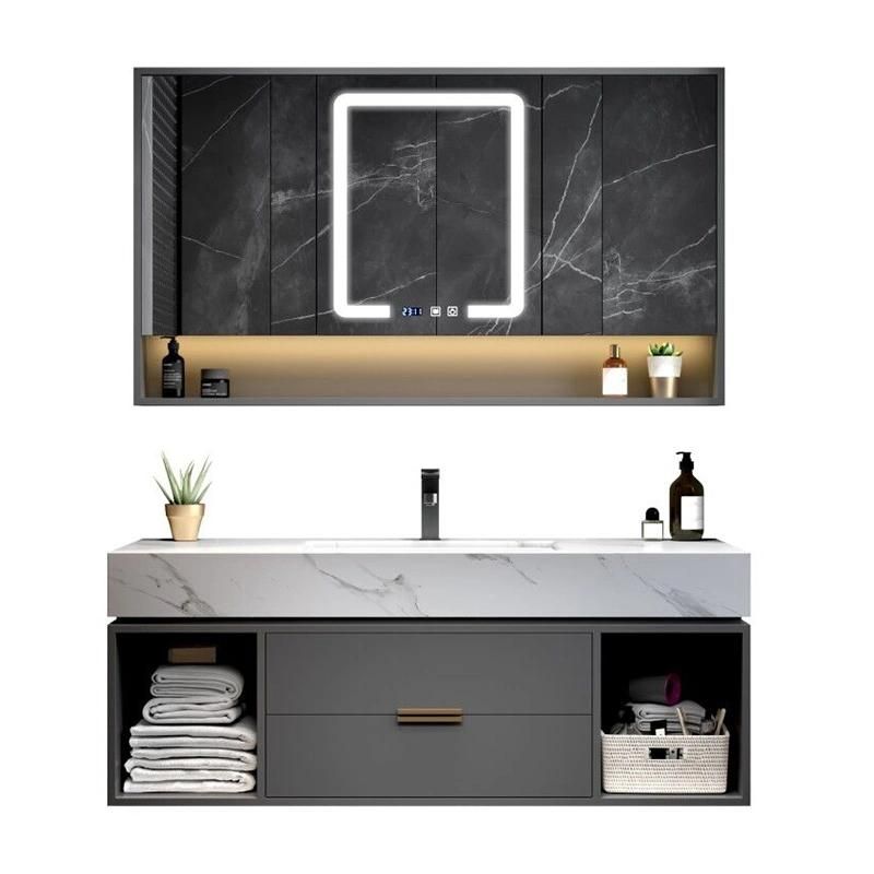 Customized Modern Light Luxury Rock Plate Bathroom Cabinet Bathroom Vanity