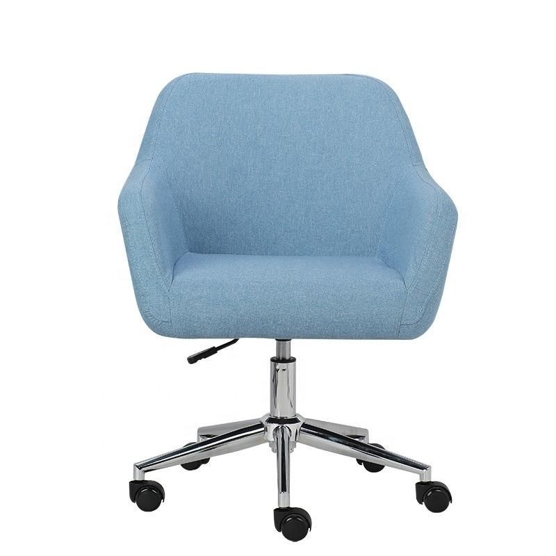 Wholesale Adjustable White Leisure High Modern Bar Chair Swivel Office PC Desk Computer Chair with Electroplated Base