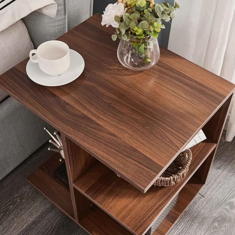 Modern Nightstand End Side Table Bedside Table with Rolling Wheels