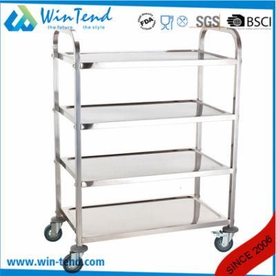 Good Capacity 4 Tiers Restaurant Hotel Service Trolley Wheels