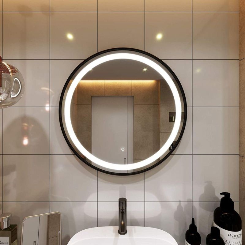 Bathroom LED Mirror Light Round Mirror Light Vanity LED Makeup Mirror with Matel Frame for Optional