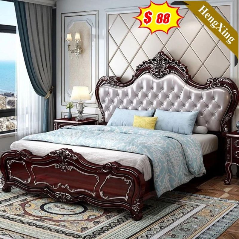 Luxury Modern Factory Hotel Home Bedroom Furniture Set Leather Bed