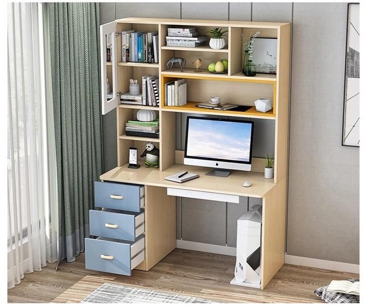 Modern Wooden Bookcase with Study Table Set /Computer Desk Customized