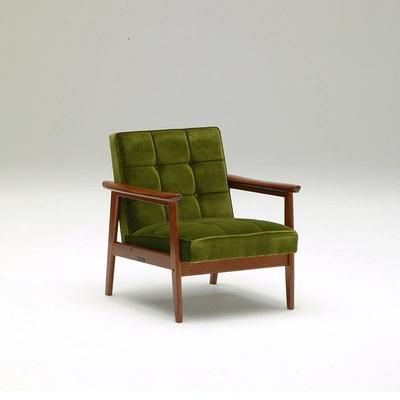 Modern Furniture Hotel Lobby Furniture Solid Wood Frame Green Velvet Tufted Armchair Dining Chairs