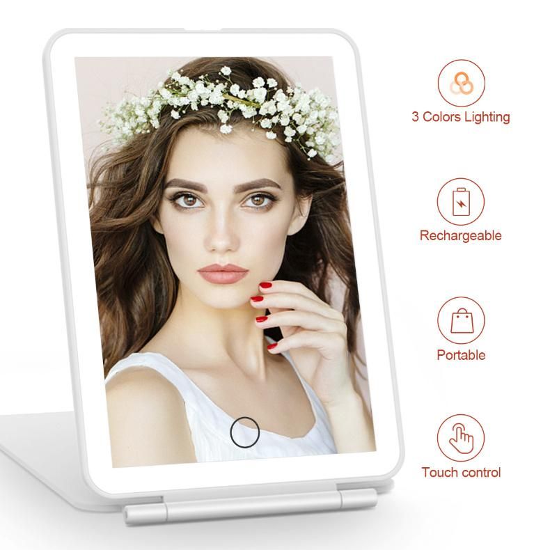 LED Mirror Recharged Pad Mini Compact Make up Vanity Mirror