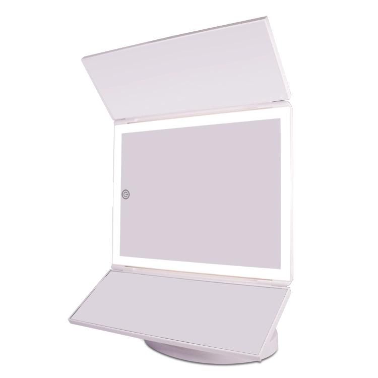 Illuminated Lights Trifold Makeup Mirrors for Beauty Care