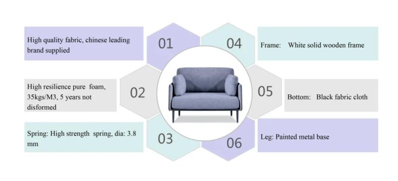 Zode Modern Home/Living Room/Office Furniture Good Quality Sofa Single Seat Fabric Frame Modern Metal Leisure Sofa