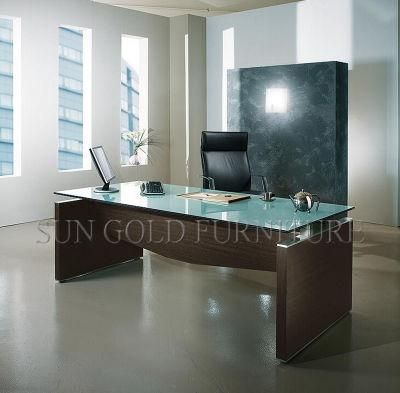 Modern Tempered Glass Top Office Furniture Modular Boss Desk (SZ-OD491)