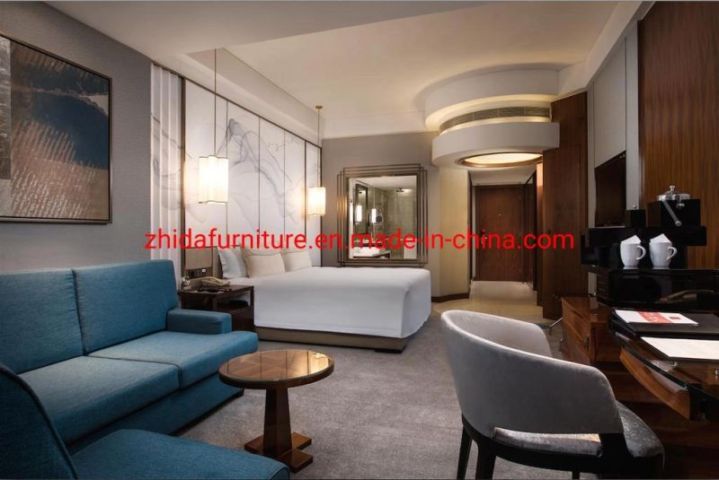 Customized Made Complete Set High Quality 4 Star Hotel Apartment Furniture Living Room Bedroom King Size Bed