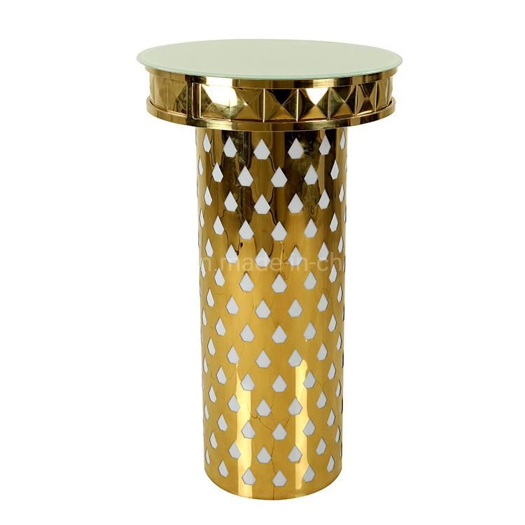 Mini Bar Counter Furniture Gold Stainless Steel Cocktail Table