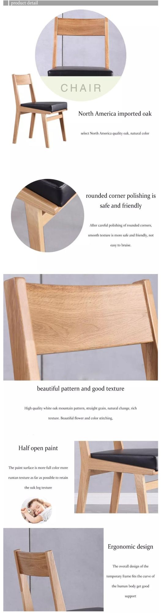 Furniture Modern Furniture Chair Home Furniture Wooden Furniture Modern Hotel Luxury Danish French Oak Wood Dining Chair