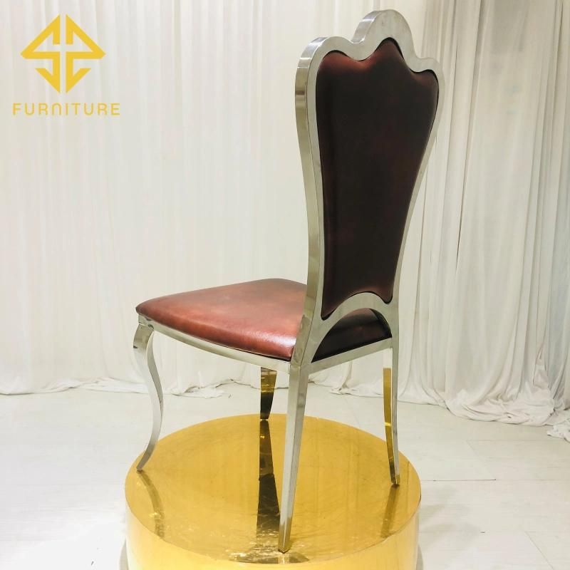 Modern Fashion Wedding Chair Luxury Gold Stainless Steel Dining Chair Hotel Restaurant Banquet Hall Household Chair