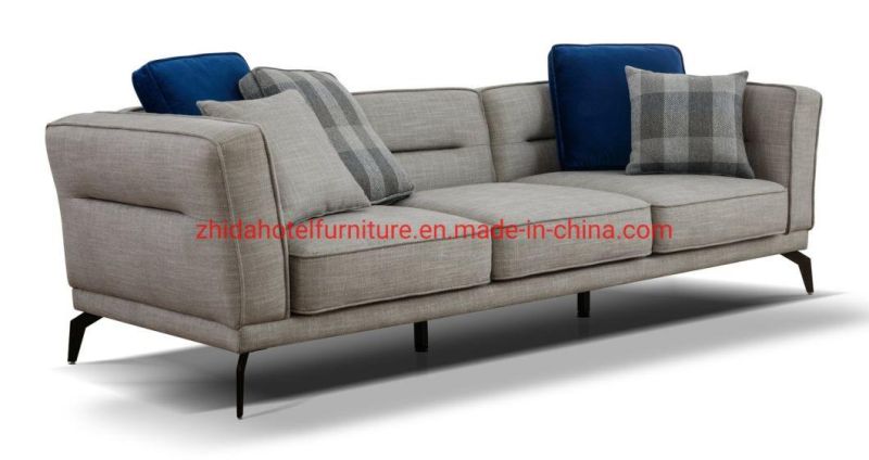 Modern Armrest Fabric 3 Seat Reception L Shape Sectional Sofa Furniture