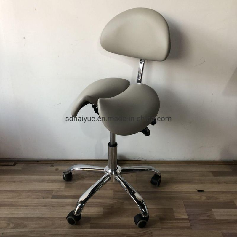 New Design Ergonomic Split Seat Style Tilt Saddle Stool Office Chair with Backrest