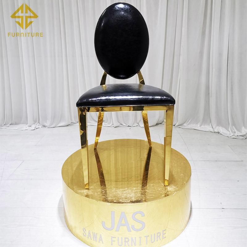 Wholesale Gold Stainless Steel Hotel Chairs Round Back Wedding Chairs in Wedding