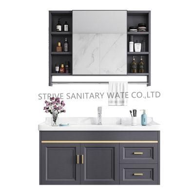 Modern Wall Cabinet Basin Aluminium Bathroom Cabinet with Mirror, Dtc Hinge