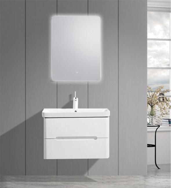 European Modern Bathroom PVC Cabinet Vanities Set Cabinet with Ceramic Sink Mirror Vanity Set