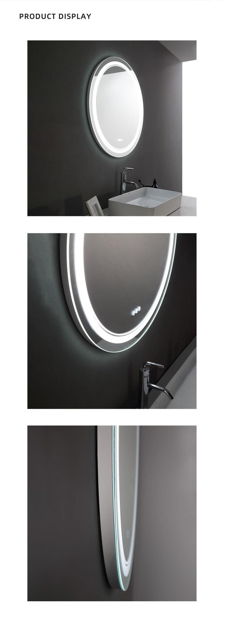 Retail in America Stock Round LED Bath Bathroom Mirror