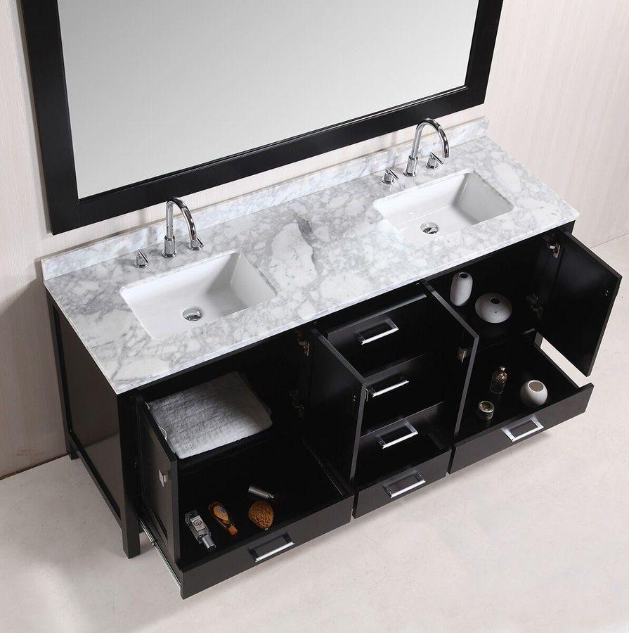 New Design Solid Wood 72 Inch Grey Double Bathroom Furniture Cabinet