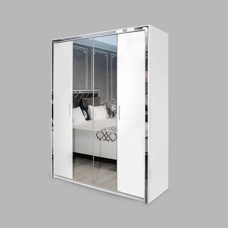 Nova Modern Popular High Gloss Design Bedroom King Size Bed Mirror Finish Furniture Set