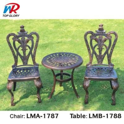 Cast Aluminum Outdoor Garden Furniture High Back Dining Chair