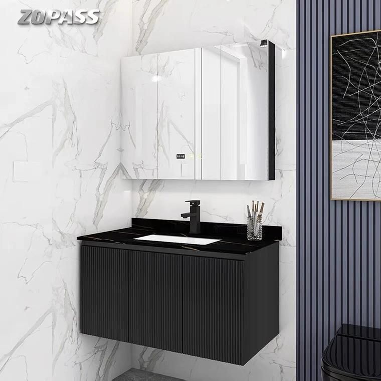 Modern Style Economic Bathroom Cabinet Wall Hung with Mirror Bathroom Vanity for Apartment