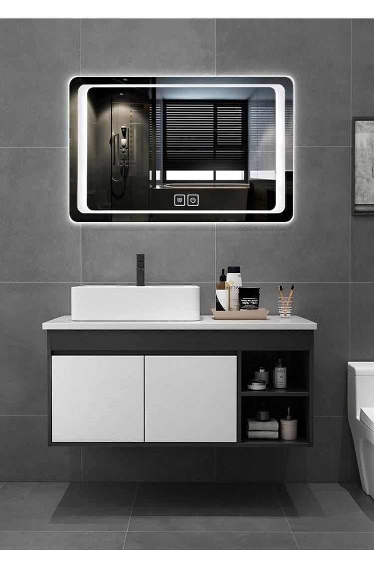 Modern Designer LED Mirror Wall Hanging Wooden Vanity Bathroom Cabinets for Sale