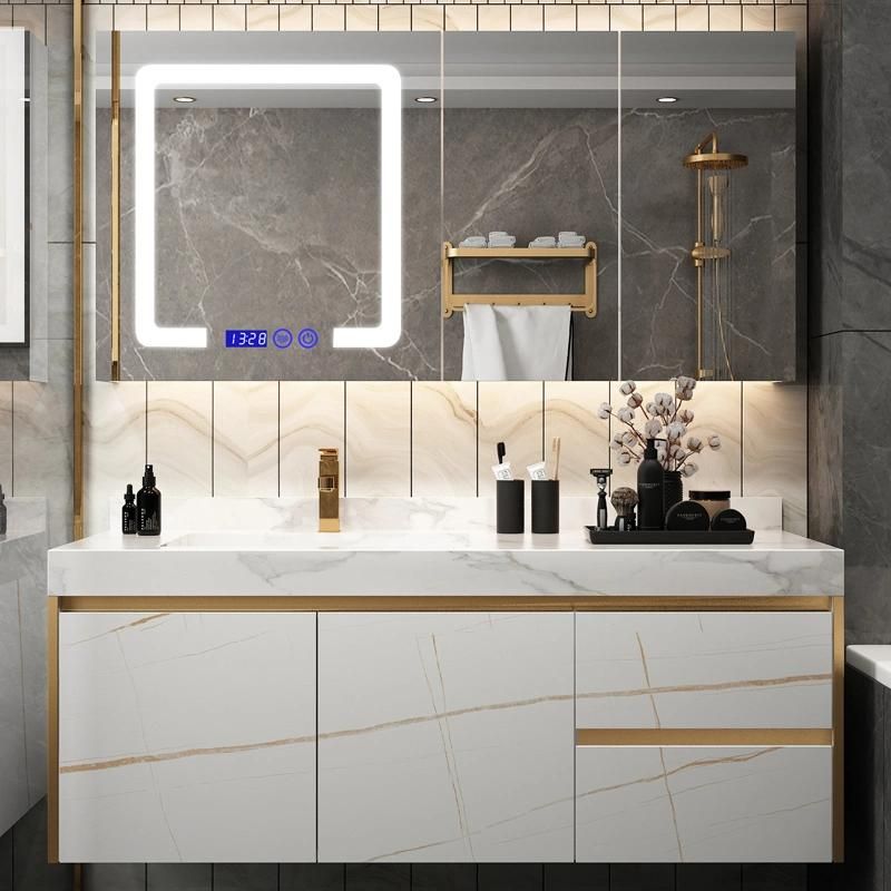 2022 Wholesale Mesa of Rock Plate Ceramic Wash Basin Bathroom Vanity Bathroom Mirror Cabinet/Storage Cabinet