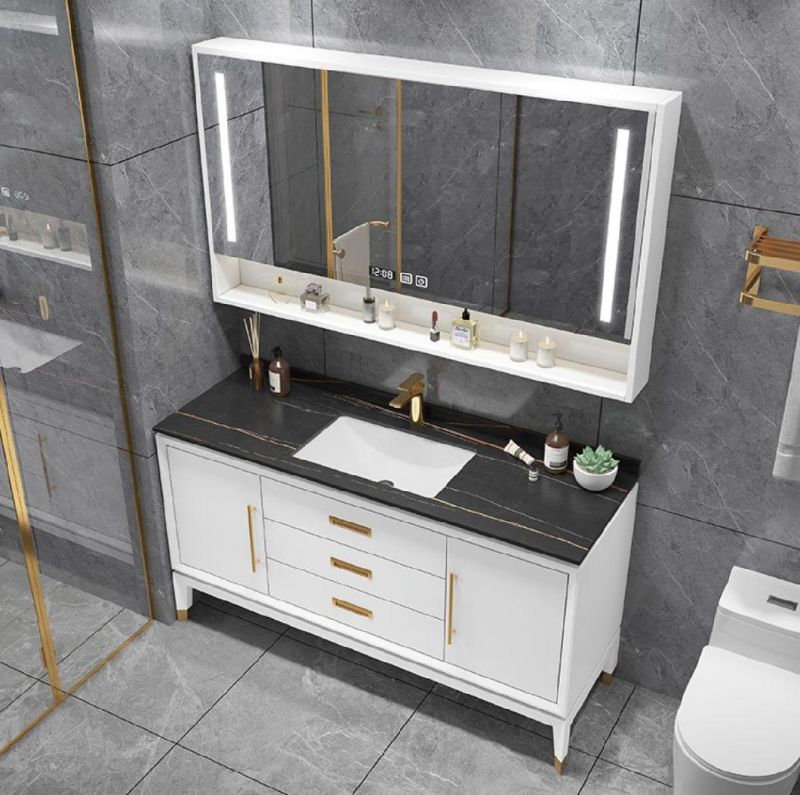 Hangzhou Factory Customization Modern Design Bathroom Vanity with LED Mirror