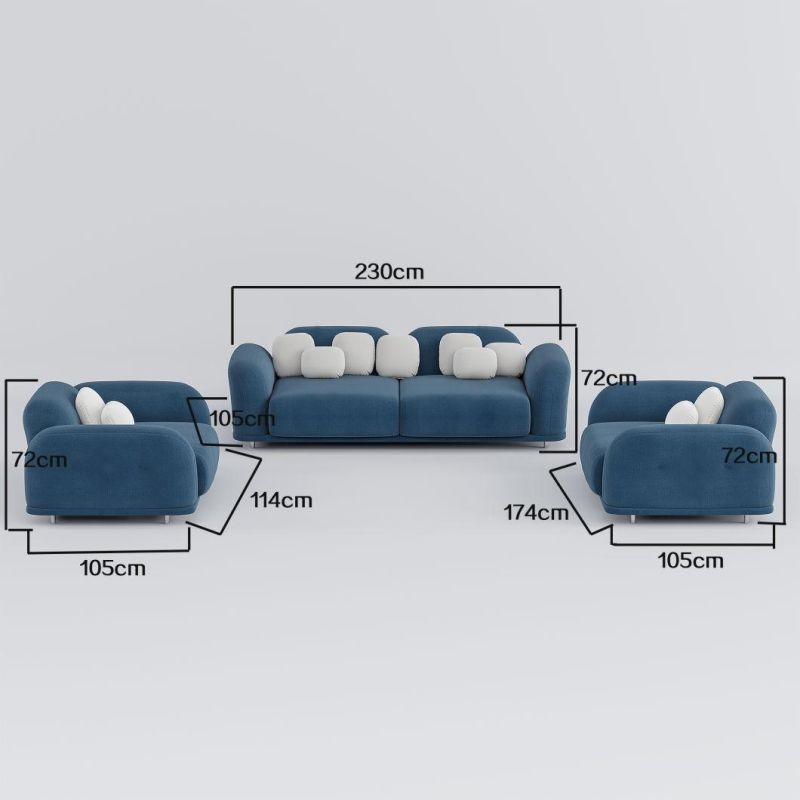 Metal Legs Modern Style Home Office Furniture Luxury Chesterfield Velvet Living Room Fabric Sofa