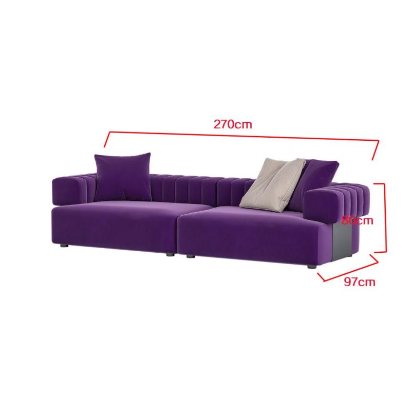 Luxury Italian Style Wood Living Room Sofa Set Nordic Modern Fabric Couch with Single Chair