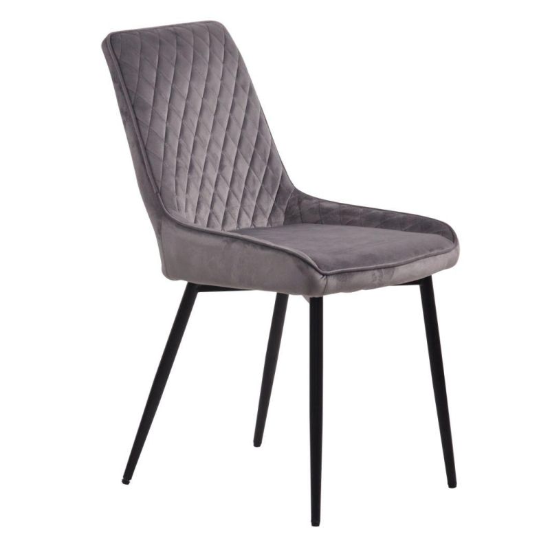 Modern Home Furniture Tube Metal Chair Fabric Velvet Dining Chair